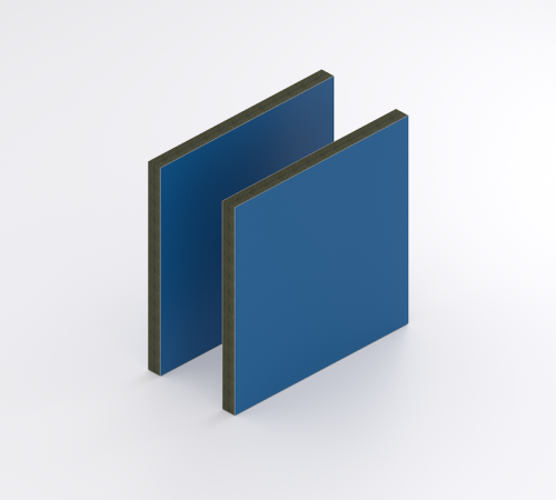 HPL Structuur plaat 6 mm Blauw RAL 5010
