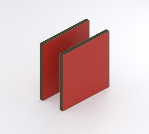 Aluminium Sandwichpaneel Rood RAL 3020 3 mm Mat/Glans